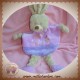 TEX DOUDOU LAPIN BEIGE CORPS PLAT VIOLET PAPILLON SOS