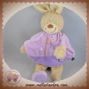 TEX DOUDOU LAPIN BEIGE CORPS PLAT VIOLET PAPILLON SOS