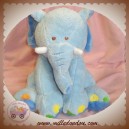 GIPSY SOS DOUDOU PELUCHE ELEPHANT BLEU 30 CM