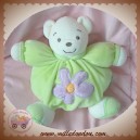 KALOO DOUDOU OURS BLANC BOULE VERT FLEUR MAUVE