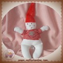 PETIT BATEAU DOUDOU BONHOMME BLANC RAYE ROUGE SOS