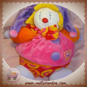 MOULIN ROTY DOUDOU CLOWN GINO BOULE ORANGE ROSE SOS