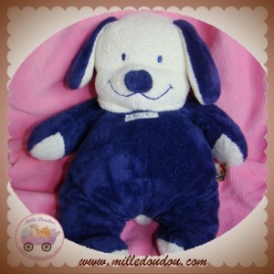 NICOTOY SOS DOUDOU CHIEN ECRU BLEU MARINE 33 cm