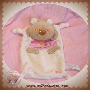 TIAMO TI AMO SOS DOUDOU OURS PLAT ECRU BEIGE NOEUD