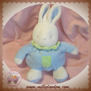 KLORANE DOUDOU LAPIN BLANC BOULE BLEU VERT SOS