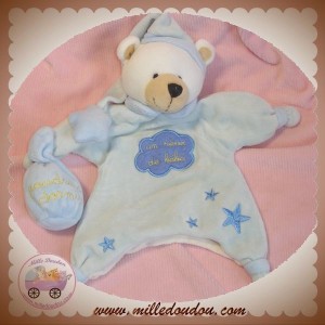 CMP SOS DOUDOU OURS MARIONNETTE BLEU POUDRE UN REVE BEBE