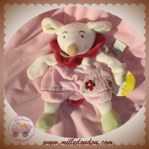 DOUDOU ET COMPAGNIE SOURIS PLATE ROSE MARIONNETTE MOUCHOIR