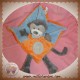 NICOTOY DOUDOU SINGE PLAT GRIS BLEU ORANGE SOS