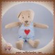 IKEA SOS DOUDOU OURS BEIGE MARRON SALOPETTE BLEU