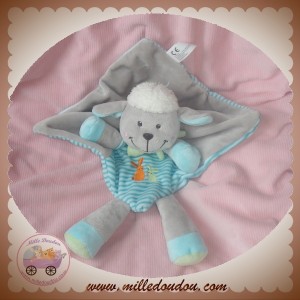 NICOTOY SOS DOUDOU MOUTON GRIS PLAT BLEU RAYE