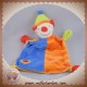 BABY CLUB C&A SOS DOUDOU LUTIN CLOWN PLAT BLEU RAYE ORANGE