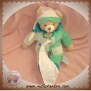 DOUDOU ET COMPAGNIE SOS OURS BEIGE CORPS VERT MOUCHOIR 