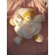 KALOO SOS DOUDOU OURS BLANC VELOURS COEUR ROSE 30 CM