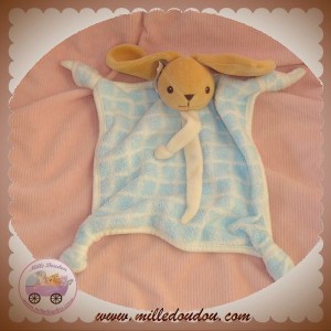 NOUNOURS SOS DOUDOU LAPIN BEIGE PLAT BLEU NOEUD