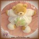 KALOO SOS DOUDOU OURS BEIGE CORPS BOULE BLANC FLEUR VERT