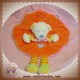 NICOTOY DOUDOU OURS PLAT OVAL ORANGE  ROSE COEUR