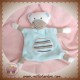 AUCHAN SOS DOUDOU OURS BLANC PLAT BLEU TAUPE 