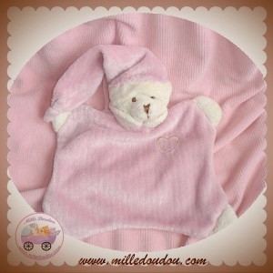 CMP SOS DOUDOU OURS BLANC PLAT ROSE COEUR