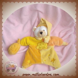 CMP SOS DOUDOU OURS MARIONNETTE JAUNE POUDRE UN REVE BEBE