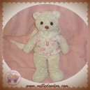 BABY DIOR DOUDOU OURS BLANC SWEAT CAPUCHE FLEUR ROSE