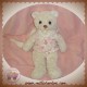 BABY DIOR DOUDOU OURS BLANC SWEAT CAPUCHE FLEUR ROSE