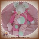 DOUDOU ET COMPAGNIE SOS SOURIS LEONIE ROSE VERT MOUCHOIR COEUR 