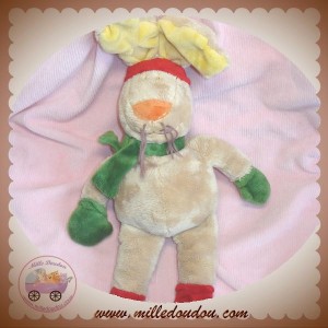 CATIMINI SOS DOUDOU LAPIN BEIGE ECHARPE VERTE HIVER