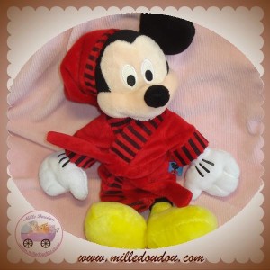 DISNEY SOS DOUDOU SOURIS MICKEY ROBE DE CHAMBRE ROUGE NOIR