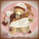 DOUDOU ET COMPAGNIE SOS OURS MARIONNETTE MARRON BLANCHE TATOO