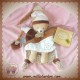 DOUDOU ET COMPAGNIE SOS OURS MARIONNETTE MARRON BLANCHE TATOO