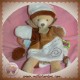 DOUDOU ET COMPAGNIE SOS OURS MARIONNETTE MARRON BLANCHE TATOO