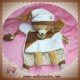 DOUDOU ET COMPAGNIE SOS OURS MARIONNETTE MARRON BLANCHE TATOO