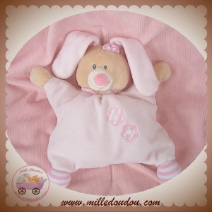 BOUT'CHOU MONOPRIX DOUDOU LAPIN QUASI PLAT ROSE FLEUR