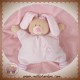 BOUT'CHOU MONOPRIX DOUDOU LAPIN QUASI PLAT ROSE FLEUR