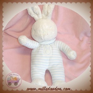 KLORANE DOUDOU LAPIN VELOURS BOUCLETTE BLEU SOS