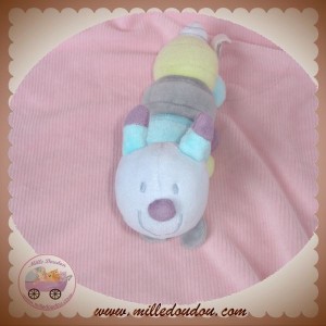 BOUT'CHOU MONOPRIX DOUDOU LAPIN QUASI PLAT ROSE FLEUR