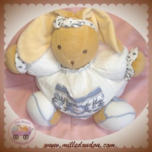 KALOO SOS DOUDOU LAPIN BEIGE BOULE BLANC LAVANDE FLEURS