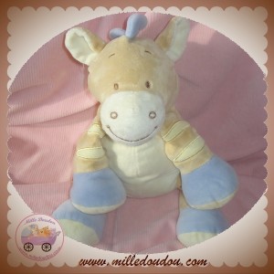 BENGY DOUDOU ZEBRE CHEVAL BEIGE ECRU MAUVE 30 CM SOS