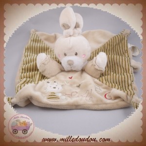 NICOTOY DOUDOU LAPIN ECRU PLAT BEIGE ABC KIABI SOS