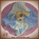 NICOTOY SOS DOUDOU CHIEN PLAT ECRU BLEU FLEUR