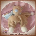 JOLLYBABY SOS DOUDOU OURS RICKY BEIGE QUASI PLAT BLEU