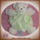 KALOO DOUDOU OURS BLANC CORPS VERT PLUME 30 CM