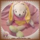 GIFI SOS DOUDOU LAPIN BLANC ECRU ROBE ROSE COEUR