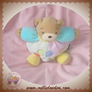 KALOO DOUDOU OURS BEIGE BOULE BALLONS BLANC ROSE