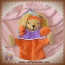 NOUNOURS SOS DOUDOU LAPIN BEIGE MARIONNETTE ORANGE VIOLET