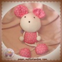 VERTBAUDET SOS DOUDOU SOURIS ROSE TISSU FLEURS