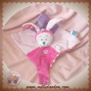 TEX SOS DOUDOU LAPIN ROSE PLAT VIOLET FLEUR ATTACHE TETINE