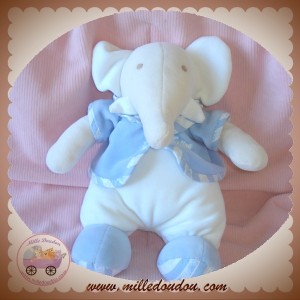 TARTINE ET CHOCOLAT SOS DOUDOU ELEPHANT BLANC GILET BLEU