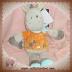 NICOTOY SOS DOUDOU ANE GRIS PULL ORANGE NEUF