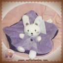 NICOTOY SOS DOUDOU LAPIN BLANC PLAT ROND VIOLET MAUVE COEUR 